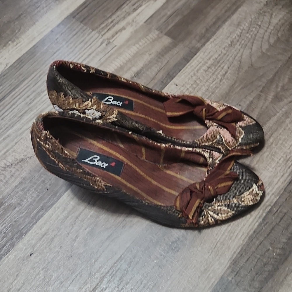1920s Vintage Look Heels Size 6.5 Bow Has Matching Costume - Picture 3 of 6